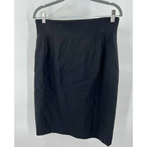 Escada by Margaretha Ley Size 42 100% Virgin Wool Black Pencil Skirt Knee Length - Picture 1 of 8